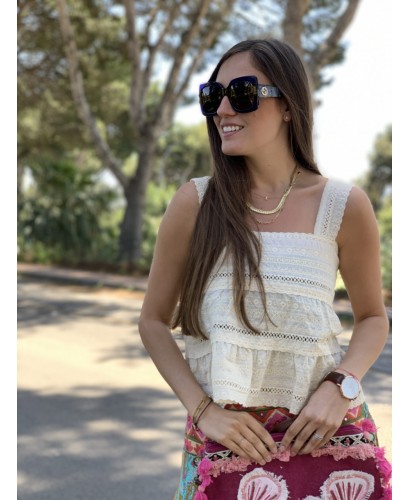 Top bordado beis (ref.8)