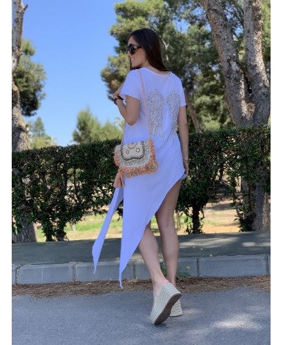 Camiseta alas asimétrica blanca