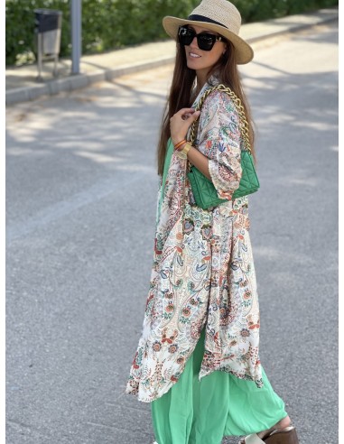 Kimono beis con estampado