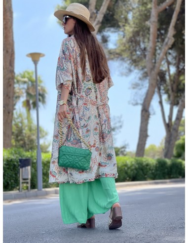 Kimono beis con estampado