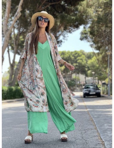 Kimono beis con estampado