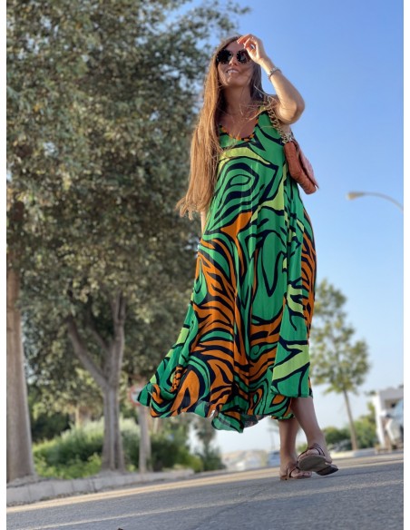 Vestido estampado  verde