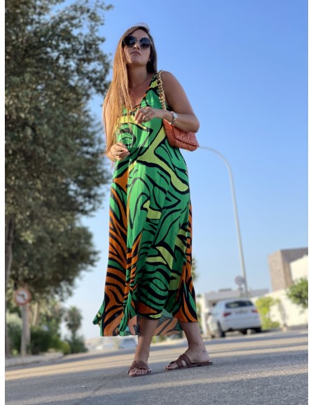 Vestido estampado  verde