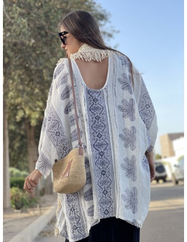 Kimono boho blanco