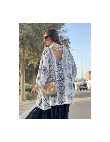 Kimono boho blanco