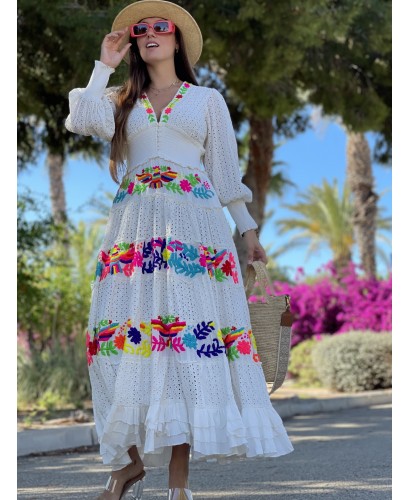 Vestido Cala cristal largo blanco