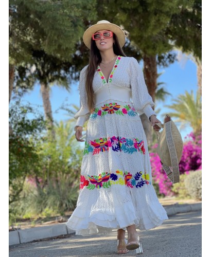 Vestido Cala cristal largo blanco 2