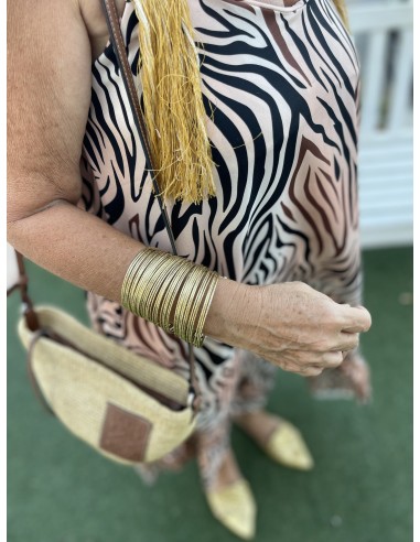 Vestido  Cebra tirante bordado