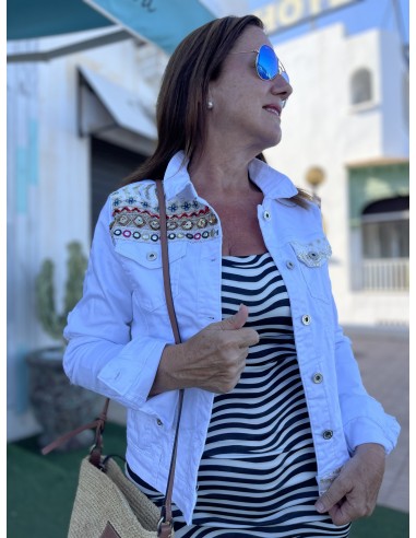 Cazadora denim blanca