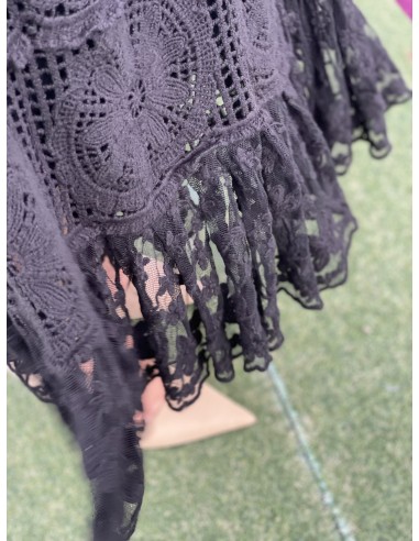 Vestido crochet tirantes negro