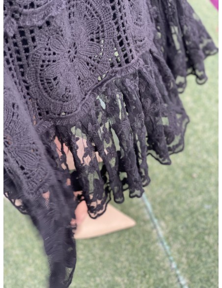 Vestido crochet tirantes negro