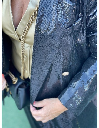 Blazer lentejuelas negra