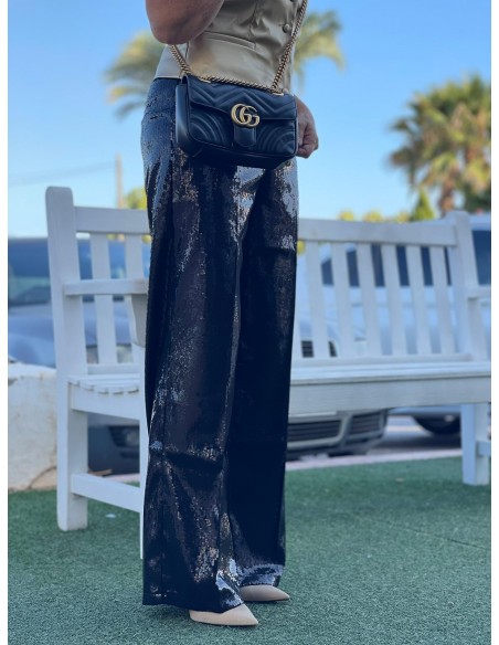 Pantalón lentejuelas negro