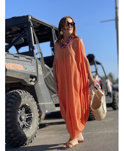 Vestido bombacho naranja  ( ref.9950) 2