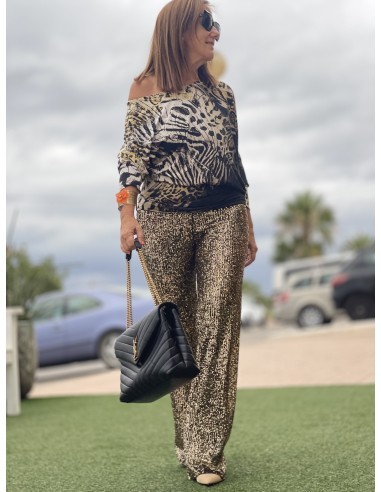 Pantalón de lentejuelas  oro