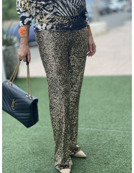 Pantalón de lentejuelas  oro