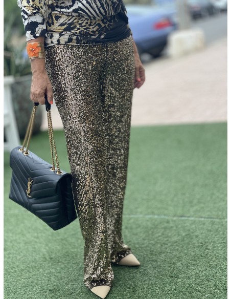 Pantalón de lentejuelas  oro