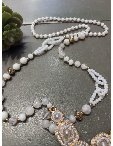 Collar cruz blanco