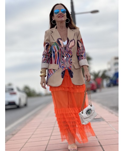 Falda de tul naranja 2