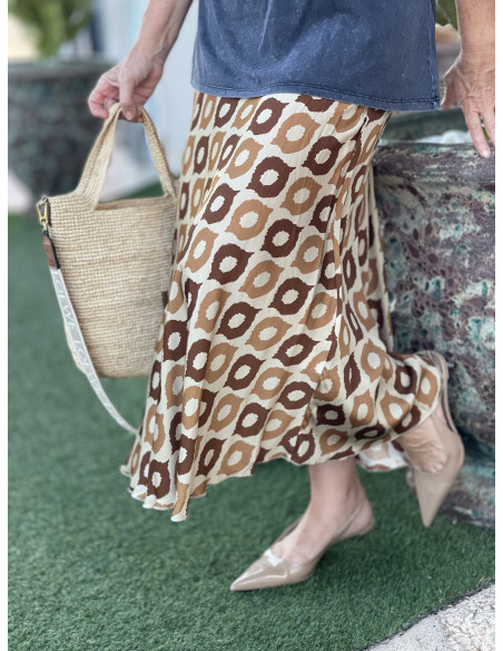 💋Falda de Satén con Estampado de Labios