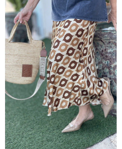 💋Falda de Satén con Estampado de Labios 2