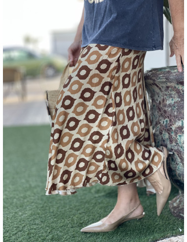 💋Falda de Satén con Estampado de Labios