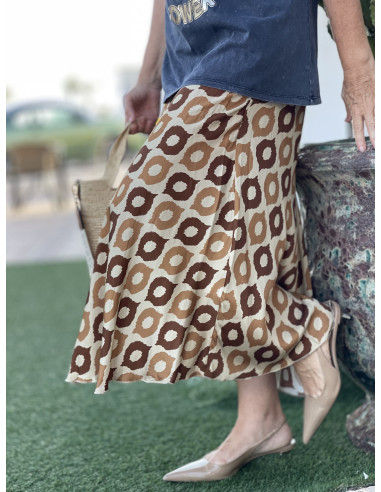 💋Falda de Satén con Estampado de Labios