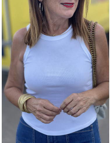 🌟 Camiseta Halter Blanca | Versátil y Estilosa