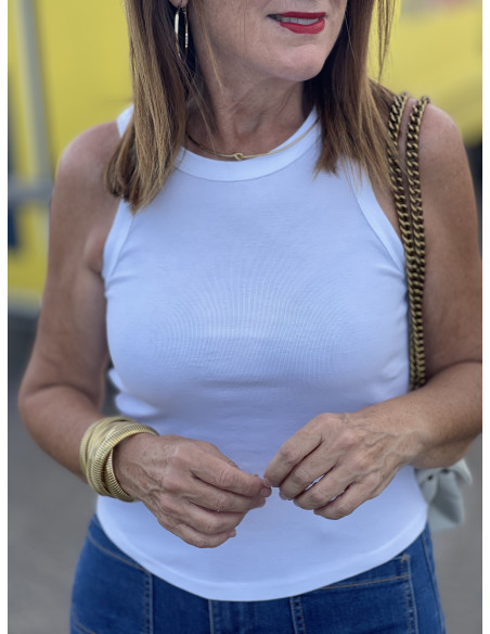 🌟 Camiseta Halter Blanca | Versátil y Estilosa