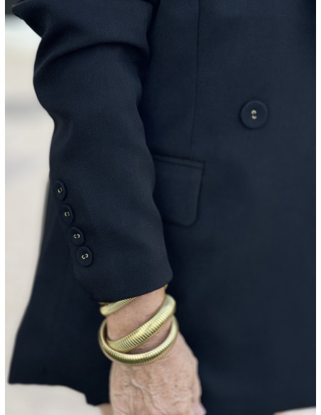 ✨ Chaqueta Negra Cruzada