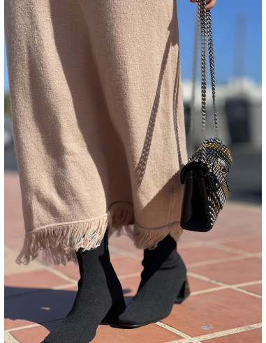 🌟Vestido Largo Camel de Flecos Suaves y Elegantes