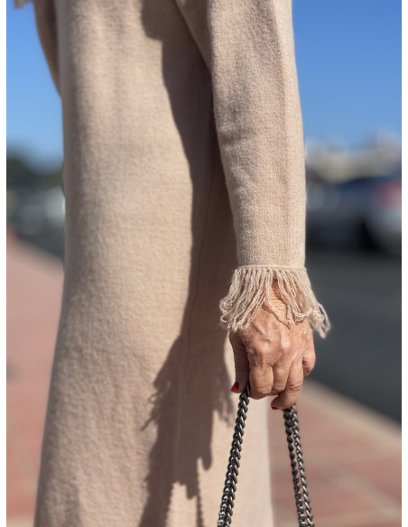 🌟Vestido Largo Camel de Flecos Suaves y Elegantes