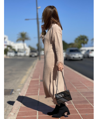 🌟Vestido Largo Camel de Flecos Suaves y Elegantes 2