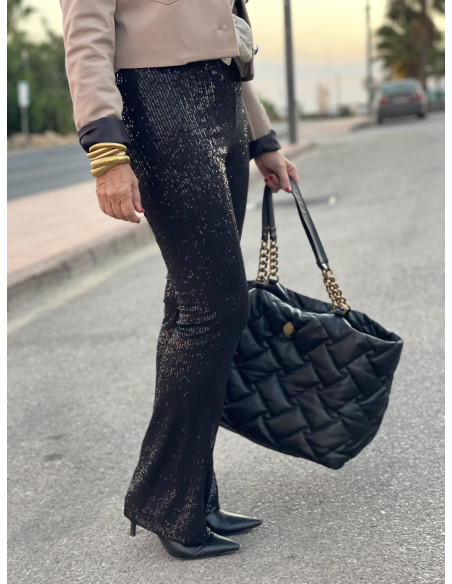 🌟 Pantalón de Lentejuelas Negro: Elegancia y Comodidad ✨👖