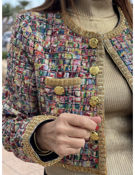 Chaqueta Tweed Corta Joya ✨🧥