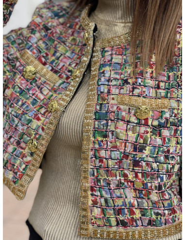 Chaqueta Tweed Corta Joya ✨🧥