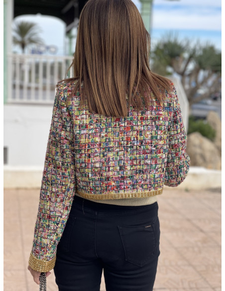 Chaqueta Tweed Corta Joya ✨🧥