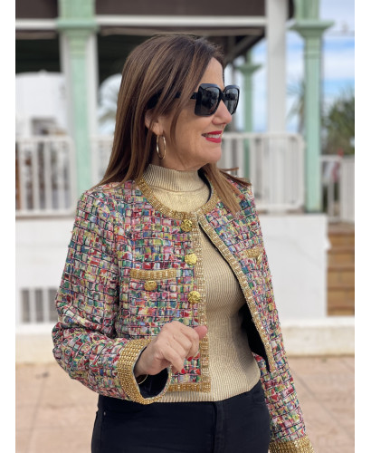 Chaqueta Tweed Corta Joya ✨🧥