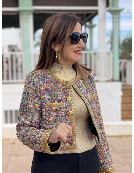 Chaqueta Tweed Corta Joya ✨🧥