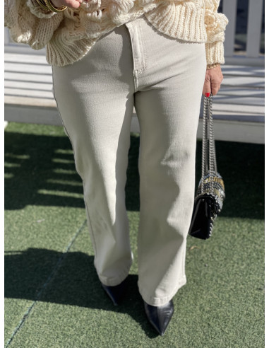 👖 Pantalón Vaquero Crudo de Pata Recta y Talle...