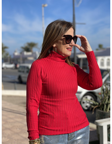 🌹 Suéter de Canalé en Rojo 🌟