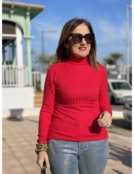 🌹 Suéter de Canalé en Rojo 🌟