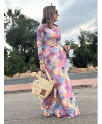🌸 Vestido de Tul Tie Dye: Elegancia en Tonos Pastel 🌈