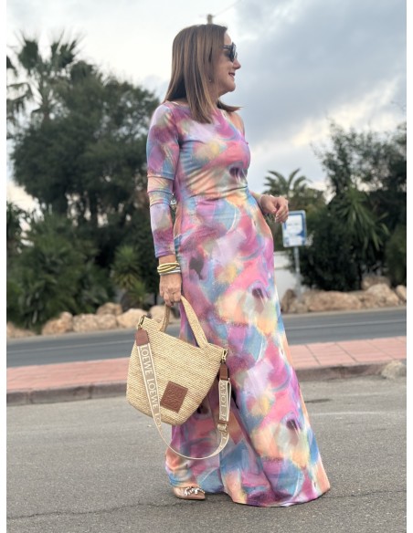 🌸 Vestido de Tul Tie Dye: Elegancia en Tonos Pastel 🌈