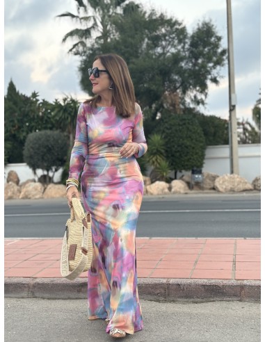 🌸 Vestido de Tul Tie Dye: Elegancia en Tonos...