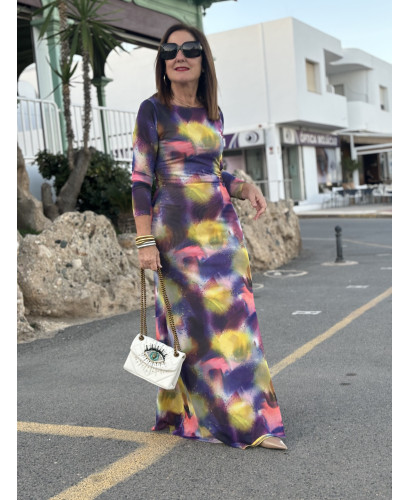 🌸 Vestido de Tul Tie Dye: Elegancia en Tonos de azul🌈 2