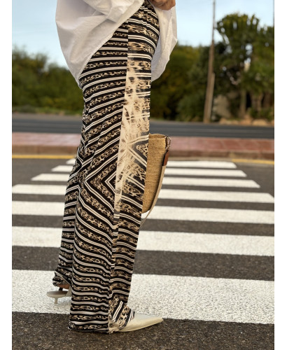 🌟 Pantalón Punto Seda Estampado franjas : Elegancia y... 2