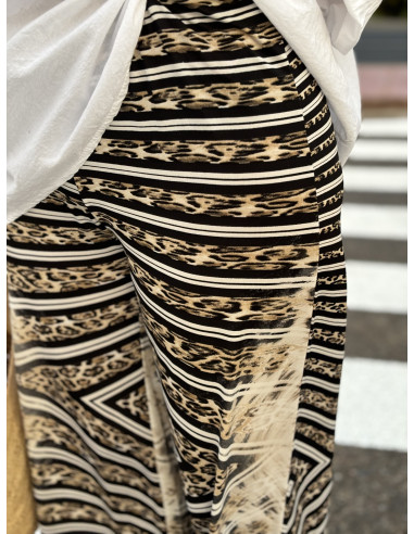 🌟 Pantalón Punto Seda Estampado franjas :...