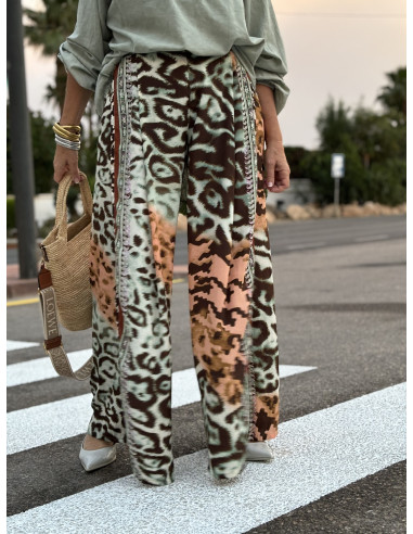🌺 Pantalón Seda Estampado: Efecto Pareo y...