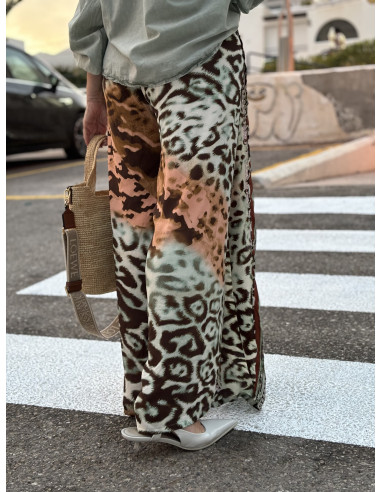 🌺 Pantalón Seda Estampado: Efecto Pareo y...